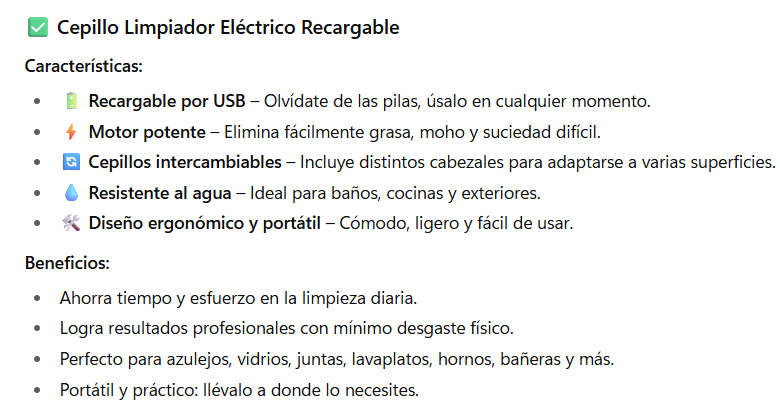 Cepillo Limpiador Portátil Recargable