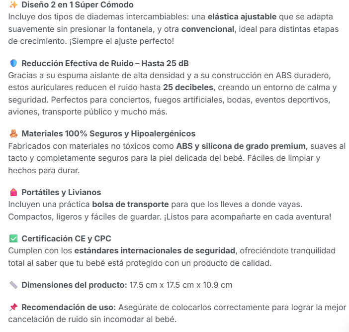 Auriculares Bebes Cancelacion De Ruido