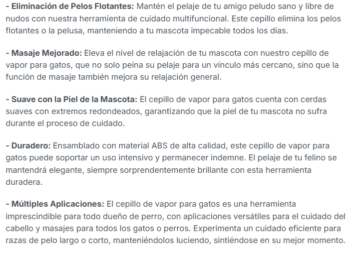 Cepillo de Vapor Multifuncional para Mascota
