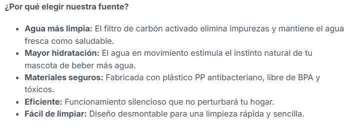Fuente de Agua para Mascota 2.5 L
