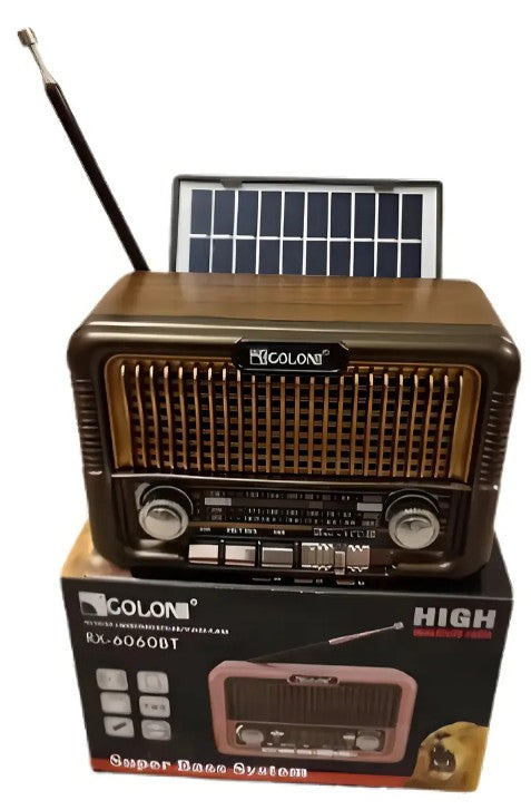 Radio Solar Vintage Am Fm Sw Bluetooth