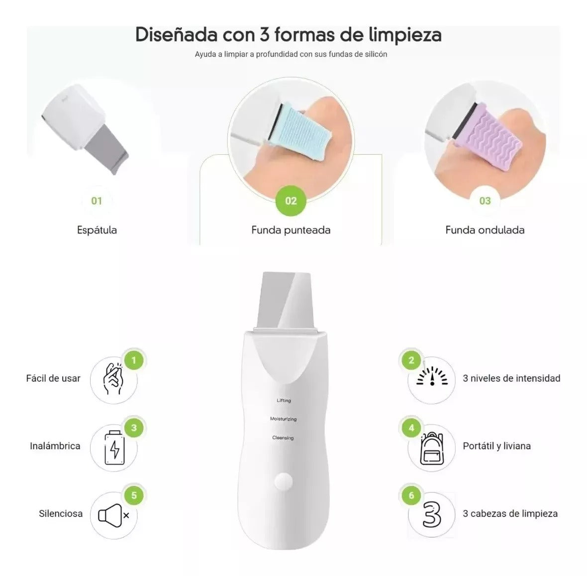 Pack Masajeador Radiofrecuencia + Espátula Ultrasónica